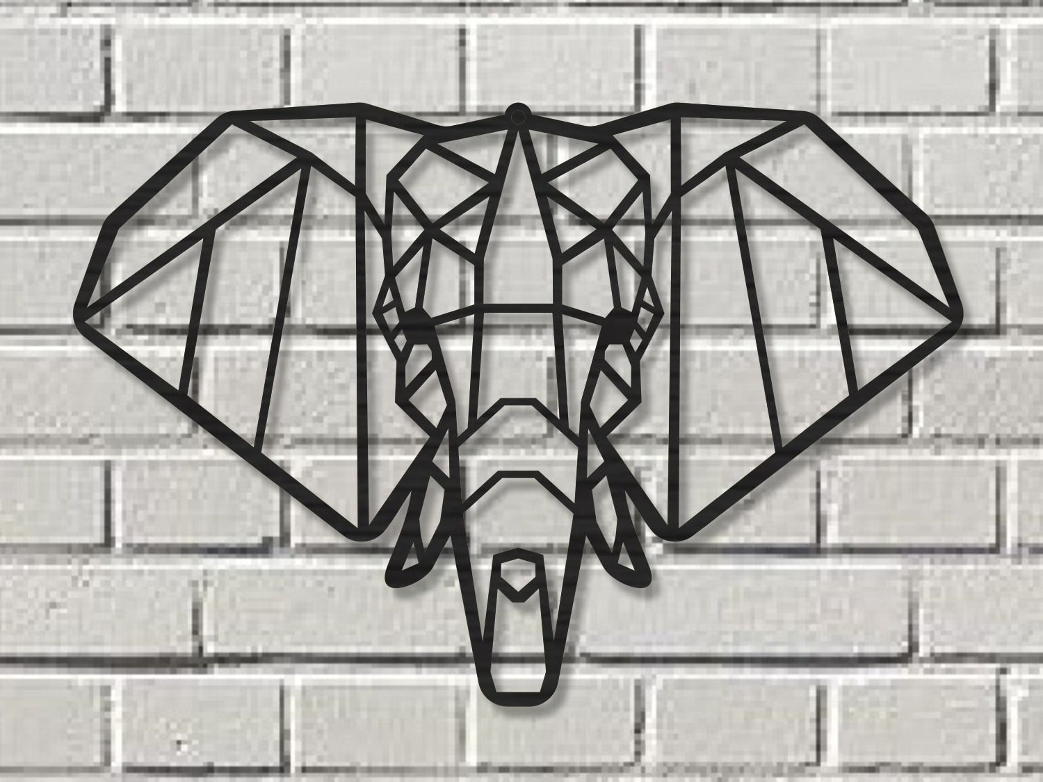 Elephant Geometric Animal Head Wall Art, Contemporary Wall Art | table  de'lites - Unique hand crafted home and office lighting, and décor
